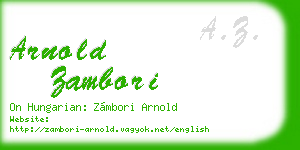 arnold zambori business card